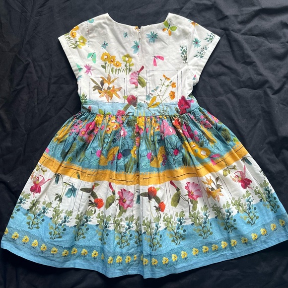 Next UK Watercolor Floral Flower Dragonflies 2 3 2T Easter Dress Portrait Spring - Picture 4 of 5